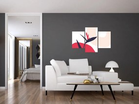 Obraz - Ružová florálna abstrakcia N⁰1 (90x60 cm)