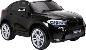 LEAN CARS Elektrické autíčko BMW X6M pre deti čierne lakované LED MP3