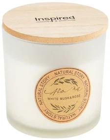 Sviečka v skle Natural story Rose & White musk