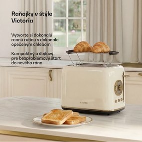Klarstein Victoria hriankovač | 2-štrbinový | 800 W | 7 stupňov opečenia | držiak na žemle