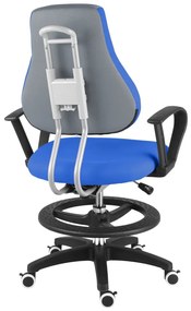 Detská rastúca stolička Neoseat KINDER — látka, sivá/modrá