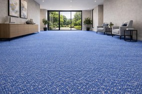 Balta, Koberec metráž Fortessa SDE New 174, na mieru, šíře 4m, modrá, ab (mriežka), chodba / predsieň