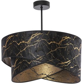 Luster na tyči 1xE27/60W/230V čierna/zlatá