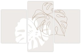 Obraz - Line art monstera N⁰2 (90x60 cm)