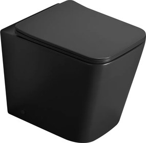 Mexen Cube, bezokrajová WC misa s WC sedadlom, na postavenie, čierna matná, 32924085
