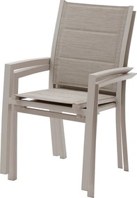 DEOKORK Hliníkové kreslo s textíliou VERMONT (cappuccino)