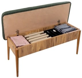 Prešívaná lavica VINA 85x110 cm zelená/borovica atlantic