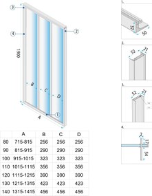 Rea - ALEX black sprchové posuvné dvere 100 x 190 cm, čierna, REA-K9639