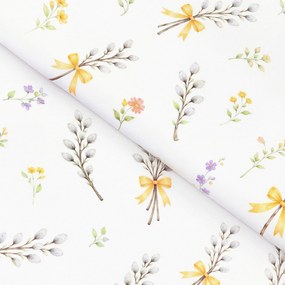 Goldea veľkonočná teflónová látka na obrusy - bahniatka 160 cm