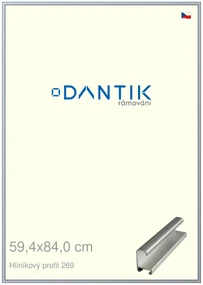 DANTIK rám na obraz 59,4x84 | ALU Sstříbrná broušená (Plexi Čiré)