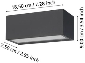 Eglo 900885 - LED Vonkajšie nástenné svietidlo SPONGANO 2xLED/5W/230V IP65