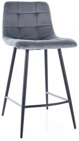 Čalouněná barová židle Mila H-2 Velvet šedá
