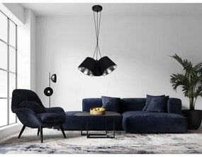 Luster na lanku ZOMA 3xE27/60W/260V čierna/lesklý chróm