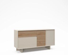 Komoda v béžovej a prírodnej farbe v dekore duba 146x76x45 cm Carpi – Marckeric