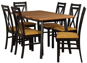 Jedálenská zostava Cezar 1+6 st41 140x80+40 +W114 wotan/cierny