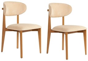 Sada jedálenských stoličiek Lionte Beige and DarkOak, 2 ks