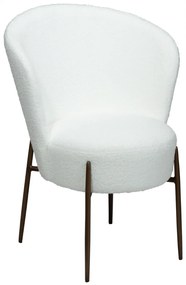 ORBIT ČALÚNENÁ STOLIČKA white bouclé/antique brass