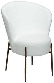 ORBIT ČALÚNENÁ STOLIČKA white bouclé/antique brass