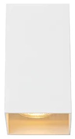 Dizajnová štvorcová nástenná lampa biela - Sabbir