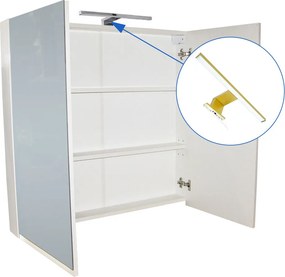 Comodo Zrkadlová skrinka Atica 60 ZS LED-G s osvetlením Any LED 30 G, zlatá