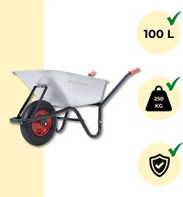 Fúrik BARRY pozinkovaný, max. kapacita 100l/250kg, strieborná/čierna Gardebruk