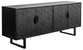 Čierna nízka komoda z borovicového dreva 140x58 cm Linc - White Label