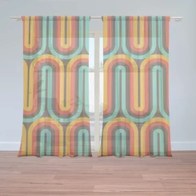 Sablio Záclony Retro vlny: 2ks 150x250cm