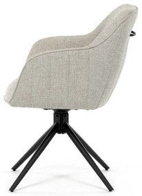 Autronic - Židle jídelní a konferenční, krémová látka, černé kovové nohy, otočný mechanismus - HC-536 CRM2 AKCE