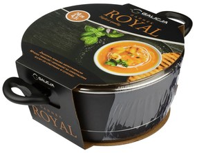 Hrniec so sklenenou pokrievkou Royal 4,5 l - čierna