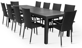 Záhradný jedálenský set Grande Pasto + 10x ratanová stolička Paris