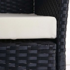 Set 2 záhradných stoličiek Halden, polyratan - antracit, krémové vankúše