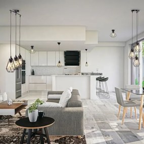 Závesný luster na lanku 1xE27/40W/230V čierny