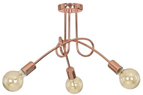 Stropné svietidlo Edison 3, medené telo svietidla