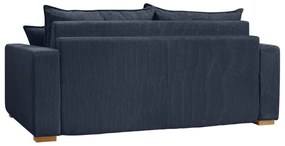 Tmavomodrá menčestrová rozkladacia pohovka 225 cm Augustin – Bobochic Paris