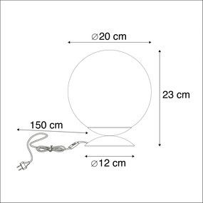 Stolná lampa v štýle Art Deco mosadz s ružovým sklom - Pallon