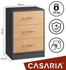 InternetovaZahrada Sada 2 ks nočných stolíkov Eloise 54x39x28 cm - drevo/šedá