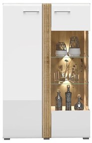 Vitrína Adagio 03P dub castello/biely lesk