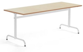 Stôl PLURAL, 1800x700x720 mm, linoleum - béžová, biela