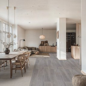 Gerflor, PVC podlaha - lino AladinTex Ultra 1442 Valencay pecan, na mieru, šíře 4m, šedá, filc, chodba / predsieň