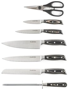 Katana 8, sada nožov, 8-dielna, nožnice, ocieľka, blok na nože