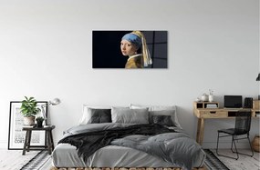 Obraz na skle Art Dievča s perlou 120x60 cm