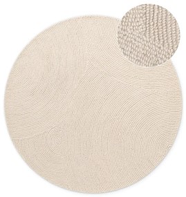 Ručne tkaný vlnený okrúhly koberec vo svetlo prírodnej farbe ø 120 cm Eleni Natural White – Hanse Home