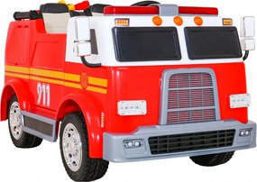Ramiz Detské hasičské auto na batérie + Vodné delo + Megafón + Hasičský kohút + Pilot