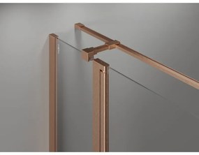 Mexen, Mexen Mist T sklápací sprchový kút 90 x 75 cm, transparentný, brúsená meď - 8A4T-090-075-65-00