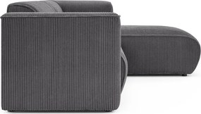 Tmavosivá menčestrová rohová pohovka (pravý roh/s leňoškou) Merid – Ropez