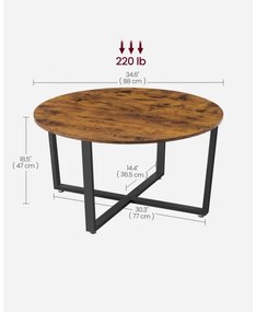 Konferenčný stôl ELDUR hnedá/čierna