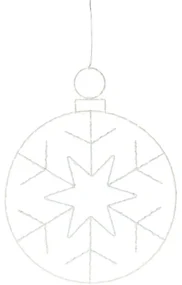 Vianočná závesná LED dekorácia Kerstball Snowflake 250 LED, 48 cm