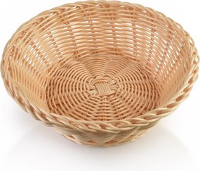 Okrúhly košík na pečivo SINO 20x7 cm svetlohnedý