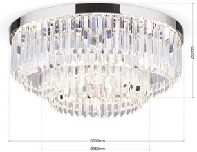 Orion - LED stmievateľné krištáľové svietidlo PRISM LED/80W/230V pr. 55 cm chróm