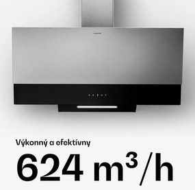 Klarstein Verosteel digestor, Elegantný, minimalistický, výkonný, Energetická trieda A, 624 m³/h, 90 cm